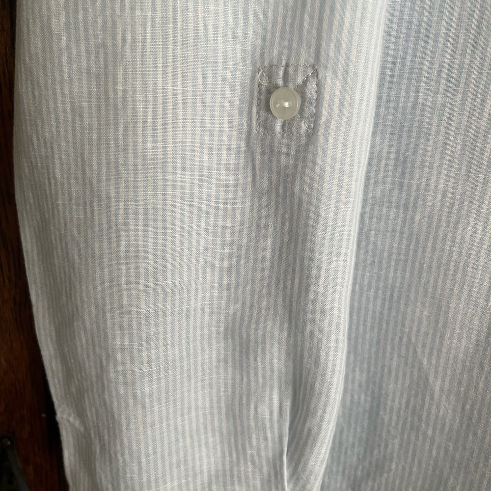 Sanctuary oversized blue and white thin striped shirt XL - Picture 5 of 5